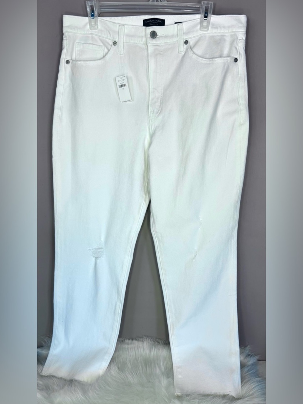 BANANA REPUBLIC NWT White High-Rise Slim Jeans - Picture 2 of 6